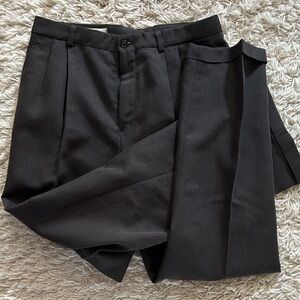 Classic Black Pleated Trousers